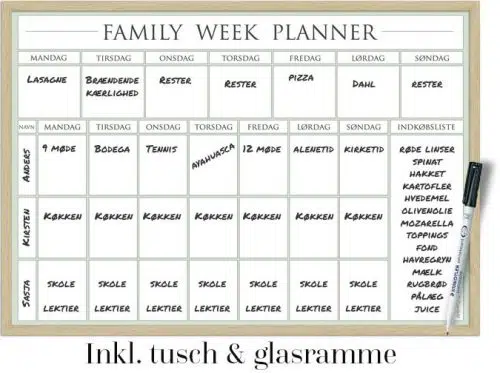 Family Week Planner 3 Personer (inkl. tusch & glasramme)