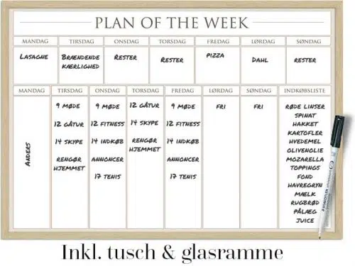 Plan of the week (inkl. tusch & glasramme)