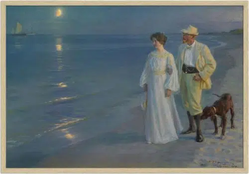Sommeraften ved Skagens strand (1899) med ramme