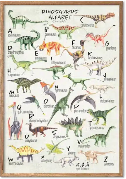 Alfabet Plakat Dinosaur