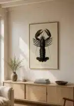 Hummer retroplakat – vintage naturhistorisk illustration til køkken eller spisestue