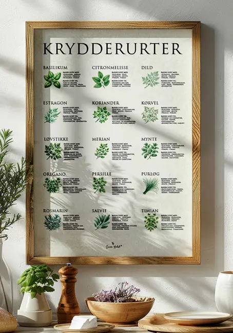 Krydderurter Plakat