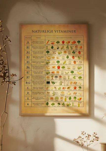 Vitaminer og Mineraler Plakat