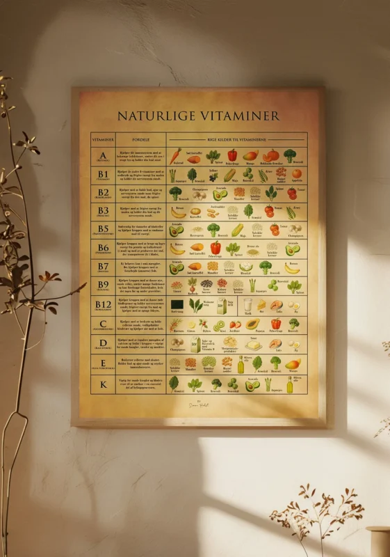 Vitaminer og Mineraler Plakat