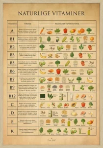 Vitaminer og Mineral Plakat