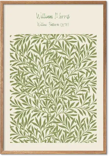 Willow Pattern (1874) – retroplakat – vintage illustration i klassisk stil