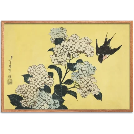 Hydrangea and Swallow