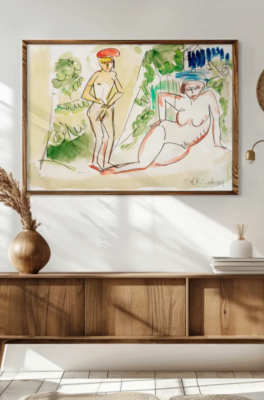 Two Bathers near the Woods