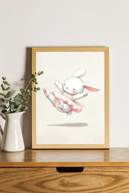 Plakat med ballerina kanin.