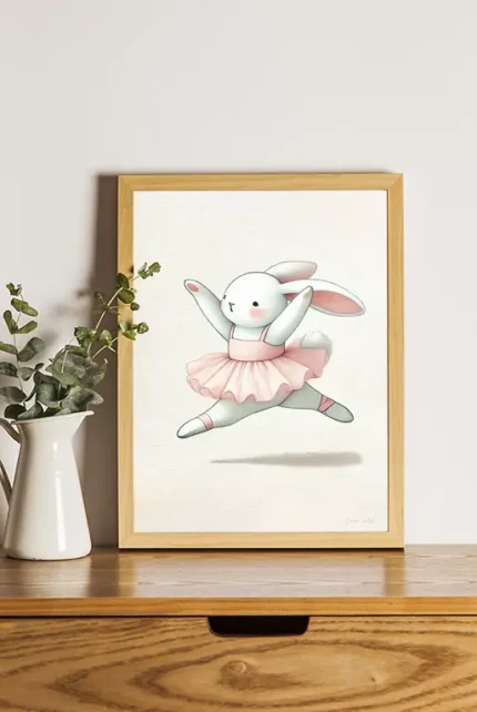 Plakat med ballerina kanin.