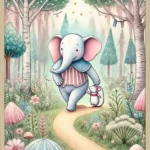 Elefant og mus Børneplakat