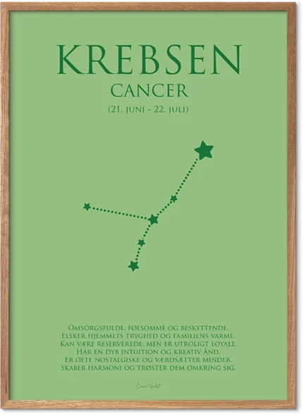 Krebsen Stjernetegn Plakat