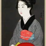 Waitress Holding a Tray - Goyo Hashiguchi
