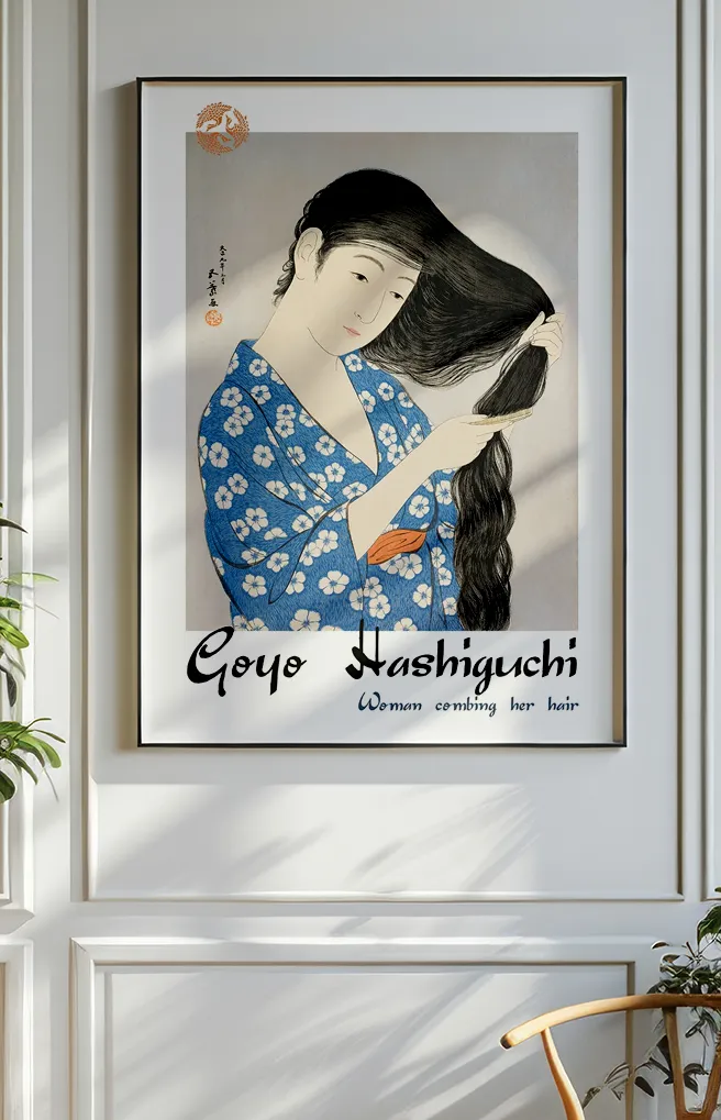 Woman Combing Her Hair - Goyo Hashiguchi