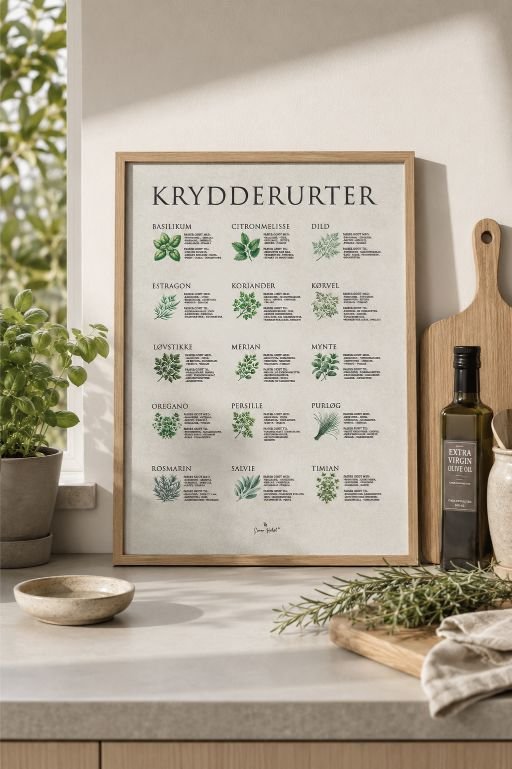 Krydderurter Plakat