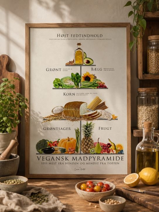 Vegansk Madpyramide Plakat