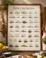 Fisk i Norden plakat fra Simon Holst i køkkenet