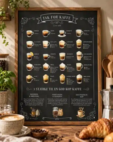 Kaffe Plakat plakat fra Simon Holst i køkkenet