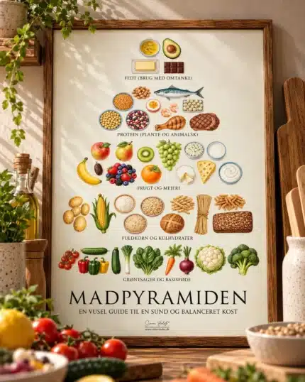 Madpyramide plakatplakat fra Simon Holst i køkkenet
