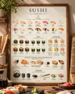 Sushi plakat fra Simon Holst i køkkenet